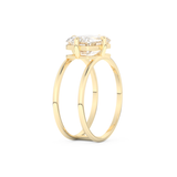 Elongated Emerald Cut 2.51 Carat Moissanite Ring – Solitaire & Double Shank Setting in Gold