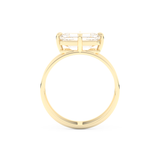 Elongated Emerald Cut 2.51 Carat Moissanite Ring – Solitaire & Double Shank Setting in Gold
