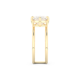 Elongated Emerald Cut 2.51 Carat Moissanite Ring – Solitaire & Double Shank Setting in Gold