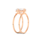 Elongated Emerald Cut 2.51 Carat Moissanite Ring – Solitaire & Double Shank Setting in Gold