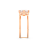 Elongated Emerald Cut 2.51 Carat Moissanite Ring – Solitaire & Double Shank Setting in Gold