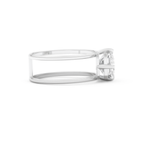 Elongated Emerald Cut 2.51 Carat Moissanite Ring – Solitaire & Double Shank Setting in Gold