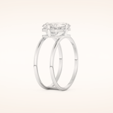 2.51 CT Emerald Shaped Solitaire Double Shank Moissanite Engagement Ring