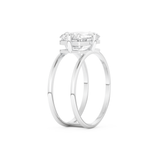Elongated Emerald Cut 2.51 Carat Moissanite Ring – Solitaire & Double Shank Setting in Gold