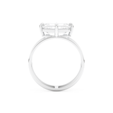Elongated Emerald Cut 2.51 Carat Moissanite Ring – Solitaire & Double Shank Setting in Gold