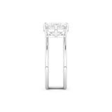 Elongated Emerald Cut 2.51 Carat Moissanite Ring – Solitaire & Double Shank Setting in Gold