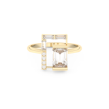Wedding Band with 1.00 CT Round ,Emerald & Baguette Cut Moissanite – Yellow, White, or Rose Gold