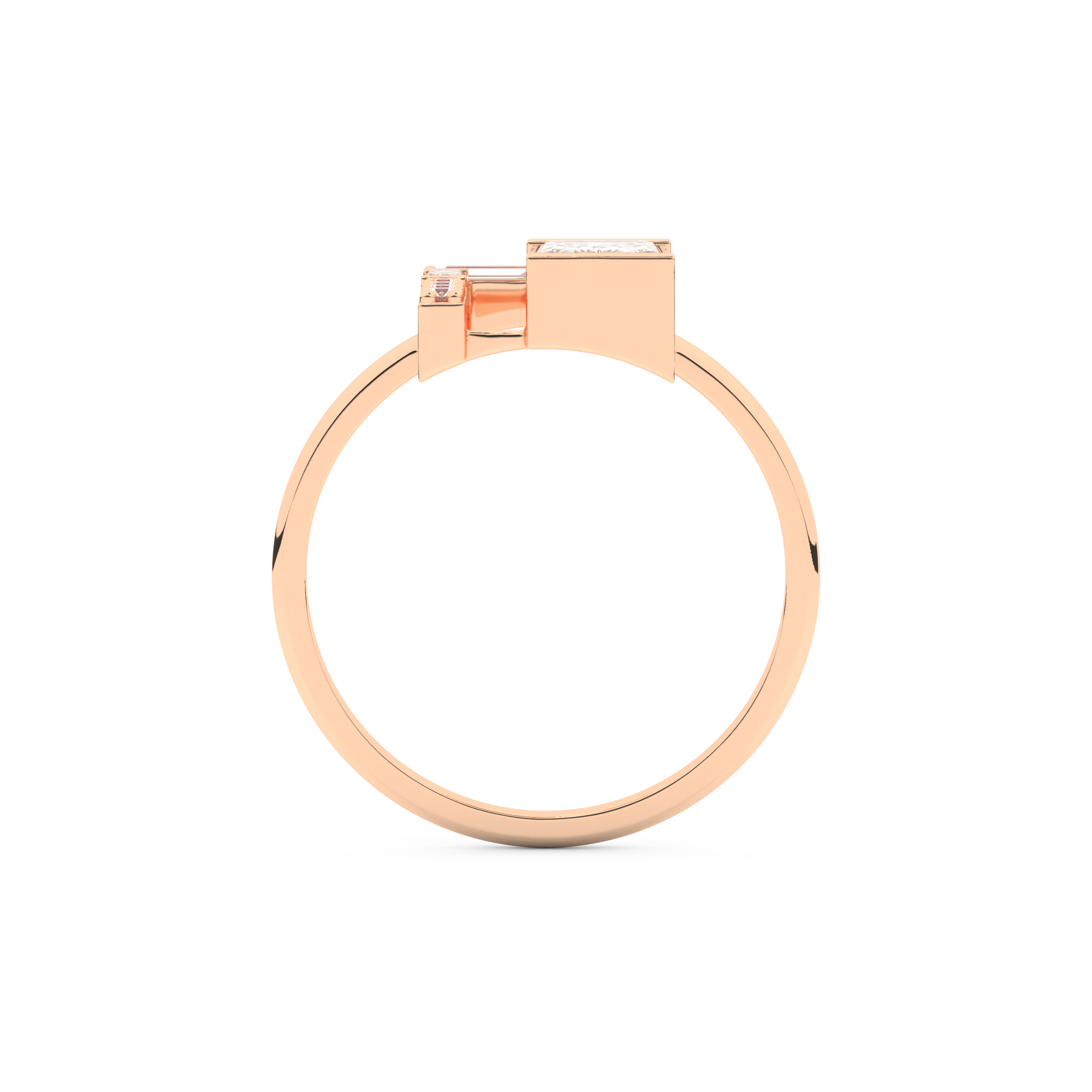 Wedding Band with 1.00 CT Round ,Emerald & Baguette Cut Moissanite – Yellow, White, or Rose Gold