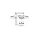Wedding Band with 1.00 CT Round ,Emerald & Baguette Cut Moissanite – Yellow, White, or Rose Gold