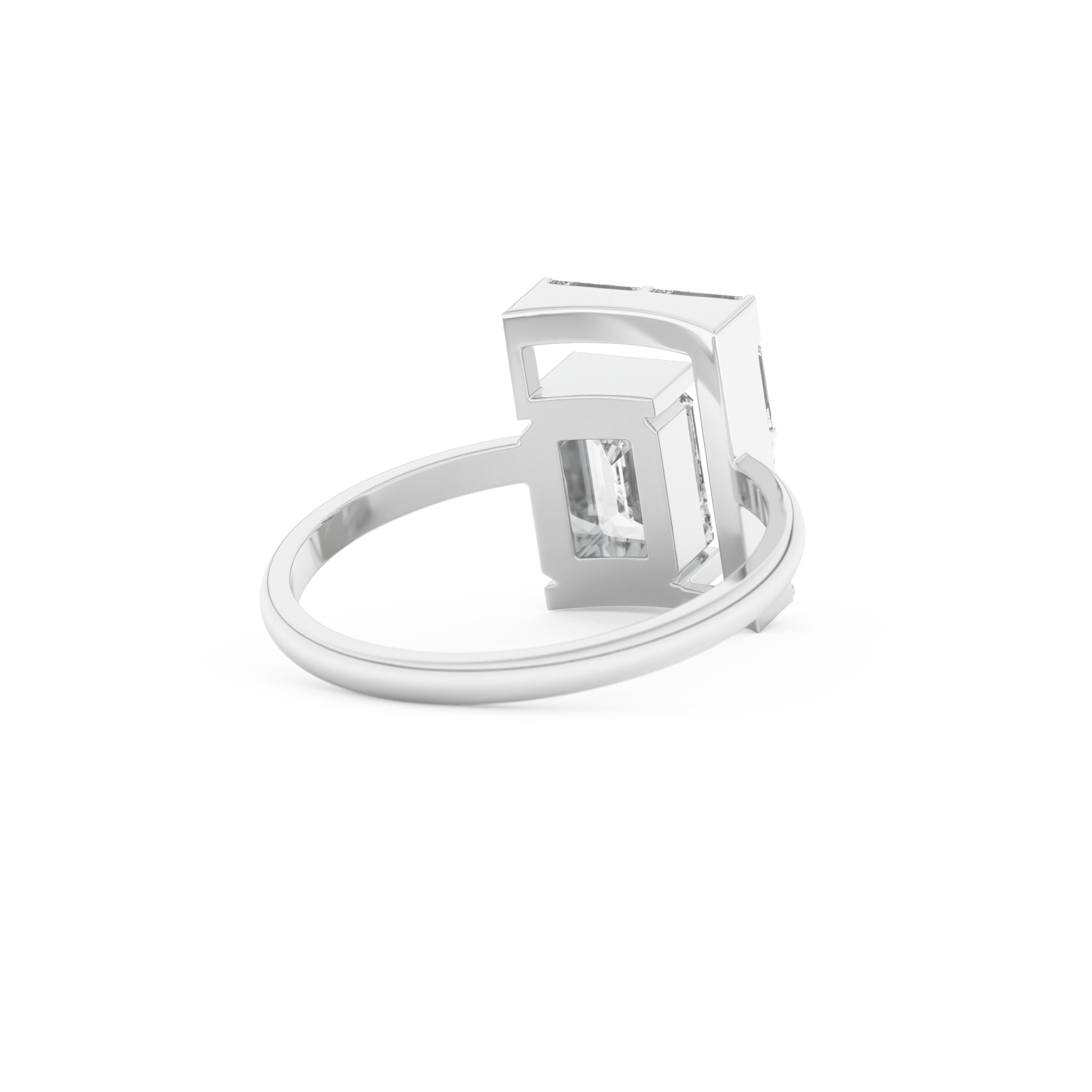 Wedding Band with 1.00 CT Round ,Emerald & Baguette Cut Moissanite – Yellow, White, or Rose Gold