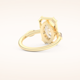 0.88 CT Marquise Shaped Pave Moissanite Engagement Ring