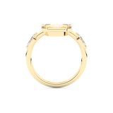 Elongated Marquise Cut 0.88 Carat Moissanite Ring – Bezel Setting in Gold