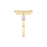 Elongated Marquise Cut 0.88 Carat Moissanite Ring – Bezel Setting in Gold