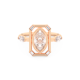 Elongated Marquise Cut 0.88 Carat Moissanite Ring – Bezel Setting in Gold