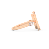Elongated Marquise Cut 0.88 Carat Moissanite Ring – Bezel Setting in Gold