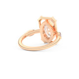 Elongated Marquise Cut 0.88 Carat Moissanite Ring – Bezel Setting in Gold