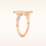 0.88 CT Marquise Shaped Pave Moissanite Engagement Ring