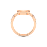 Elongated Marquise Cut 0.88 Carat Moissanite Ring – Bezel Setting in Gold