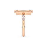 Elongated Marquise Cut 0.88 Carat Moissanite Ring – Bezel Setting in Gold