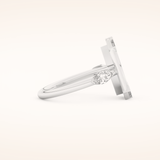 0.88 CT Marquise Shaped Pave Moissanite Engagement Ring
