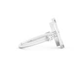 Elongated Marquise Cut 0.88 Carat Moissanite Ring – Bezel Setting in Gold