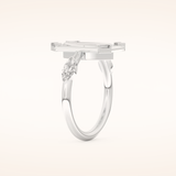 0.88 CT Marquise Shaped Pave Moissanite Engagement Ring