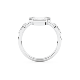 Elongated Marquise Cut 0.88 Carat Moissanite Ring – Bezel Setting in Gold
