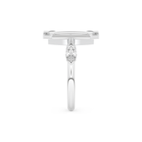Elongated Marquise Cut 0.88 Carat Moissanite Ring – Bezel Setting in Gold