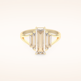 1 CT Baguette Shaped Cluster Moissanite Engagement Ring