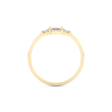 Elongated Baguette Straight Cut 1.0 Carat Moissanite Ring – Three Stones and Split Shank Setting in Gold