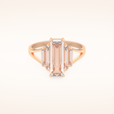 1 CT Baguette Shaped Cluster Moissanite Engagement Ring
