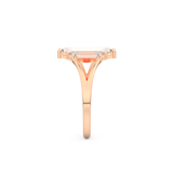 Elongated Baguette Straight Cut 1.0 Carat Moissanite Ring – Three Stones and Split Shank Setting in Gold