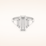 1 CT Baguette Shaped Cluster Moissanite Engagement Ring