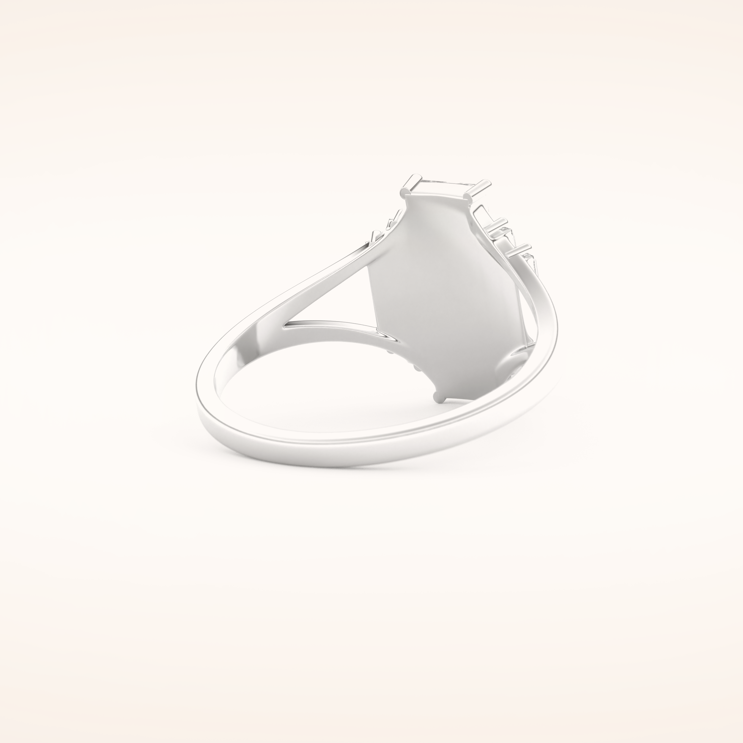 1 CT Baguette Shaped Cluster Moissanite Engagement Ring