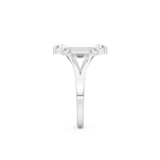 Elongated Baguette Straight Cut 1.0 Carat Moissanite Ring – Three Stones and Split Shank Setting in Gold