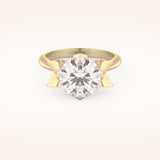 3 CT Round Shaped Pave Moissanite Engagement Ring