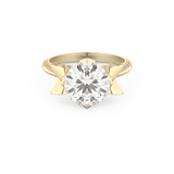 Elongated Round Cut 3.0 Carat Moissanite Ring – Hidden Halo & Pave Setting in Gold