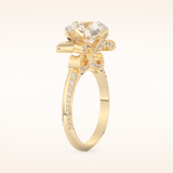 3 CT Round Shaped Pave Moissanite Engagement Ring