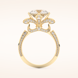3 CT Round Shaped Pave Moissanite Engagement Ring