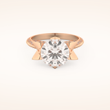 3 CT Round Shaped Pave Moissanite Engagement Ring