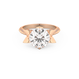 Elongated Round Cut 3.0 Carat Moissanite Ring – Hidden Halo & Pave Setting in Gold