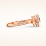3 CT Round Shaped Pave Moissanite Engagement Ring
