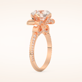 3 CT Round Shaped Pave Moissanite Engagement Ring