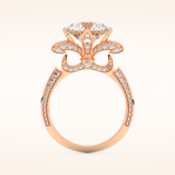 3 CT Round Shaped Pave Moissanite Engagement Ring