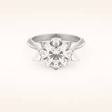 3 CT Round Shaped Pave Moissanite Engagement Ring
