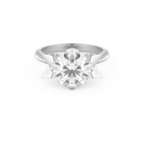 Elongated Round Cut 3.0 Carat Moissanite Ring – Hidden Halo & Pave Setting in Gold