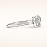 3 CT Round Shaped Pave Moissanite Engagement Ring
