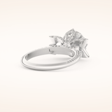 3 CT Round Shaped Pave Moissanite Engagement Ring
