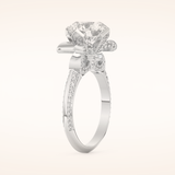 3 CT Round Shaped Pave Moissanite Engagement Ring