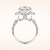 3 CT Round Shaped Pave Moissanite Engagement Ring